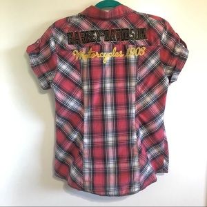 Harley Davidson Button Down Embroidered Top M